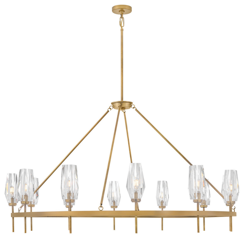 Hinkley Lighting 38259 Ana 12 Light 58"W Crystal Ring Chandelier - Heritage