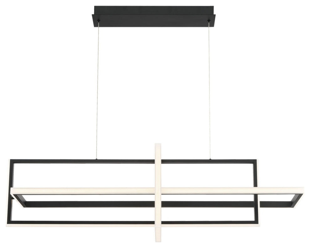 LED Chandelier, Matte Black