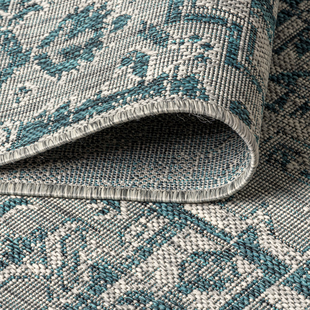 Estrella Bohemian Medallion Textured Weave Indoor/Outdoor Area Rug