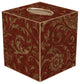 TB417-Red Damask Tissue Box Cover
