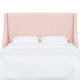 Fully Upholstered Wingback Headboard, Zuma Rosequartz, Queen
