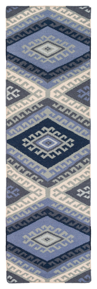 Surya Wanderer WRR-2000 6'x9' Rug, Navy/Denim/Aqua/Charcoal/Ivory