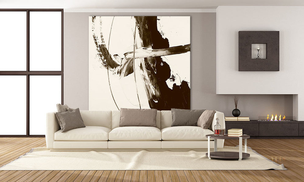 "Sepia H" Fine Art Canvas Print, 54"x54"
