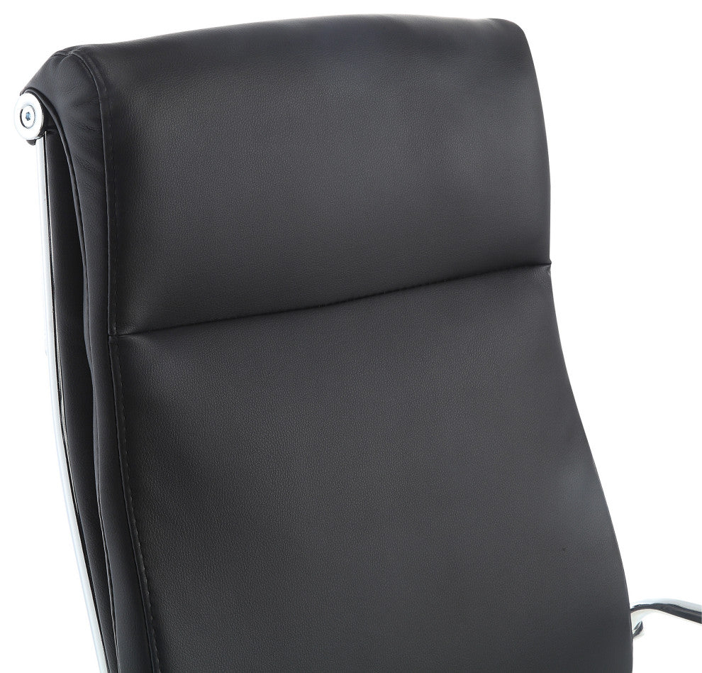 High Back Manager's Office Chair With Dillon Black Fabric and Chrome Base