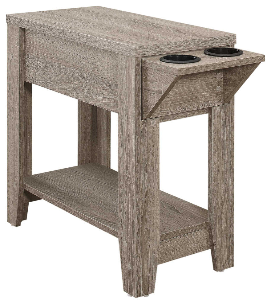 HomeRoots 28.75" x 12" x 22.5" Taupe Finish Accent Table