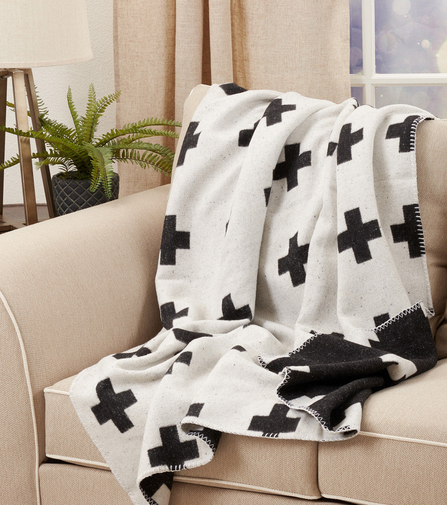 Reversible Plus Sign Design Throw