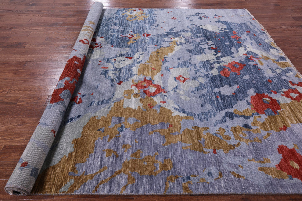 Modern Hand Knotted Wool Rug 8' 10" X 12' 1" Q8984
