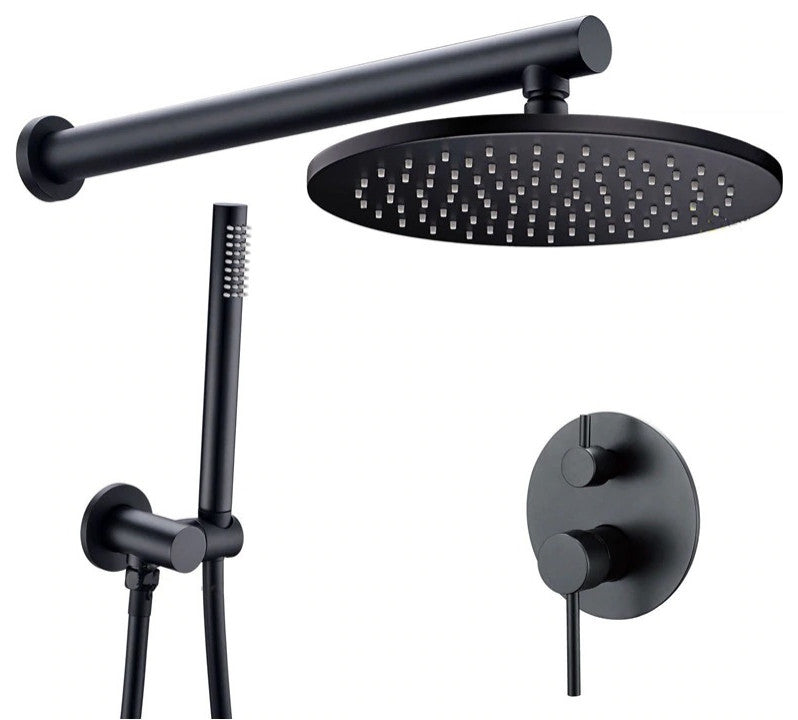 Fontana Florence Wall Mount Hot and Cold Mixer Rainfall Shower Set, 12"