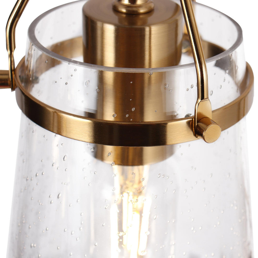 LNC 5-Light Black and Polished Gold Modern Linear Large Kitchen Island Light
