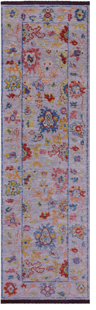 2' 8" X 9' 2" Runner Turkish Oushak Hand Knotted Wool Rug - Q16126
