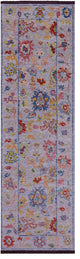2' 8" X 9' 2" Runner Turkish Oushak Hand Knotted Wool Rug - Q16126
