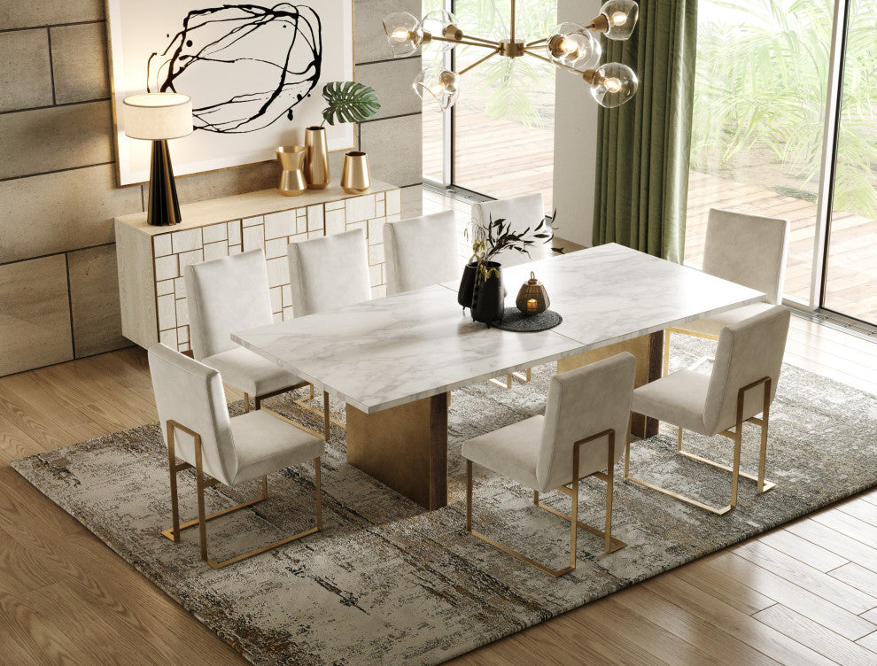 Modrest Auer Mid-Century Modern Cream Ash + Gold Buffet