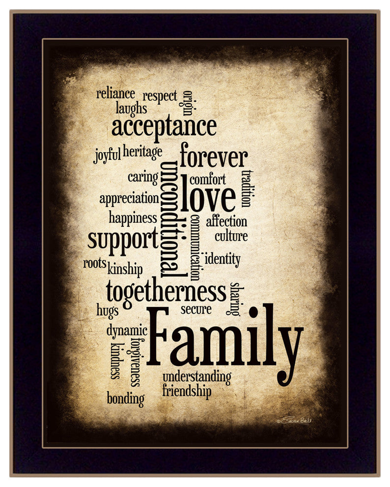 "Family" By Susan Boyle, Printed Wall Art, Ready To Hang, Black Frame