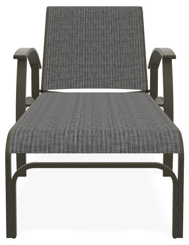 Belle Isle Sling 4-Position Outdoor Chaise Lounge, Anchor/Storm
