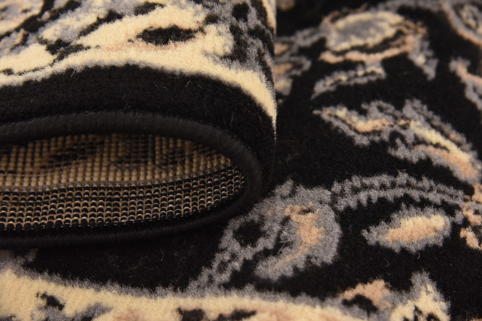 Unique Loom Black Washington Sialk Hill 2' 2 x 8' 2 Runner Rug