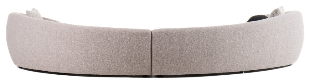 Modrest - Kilmer Modern Grey Curved Fabric Sectional Sofa