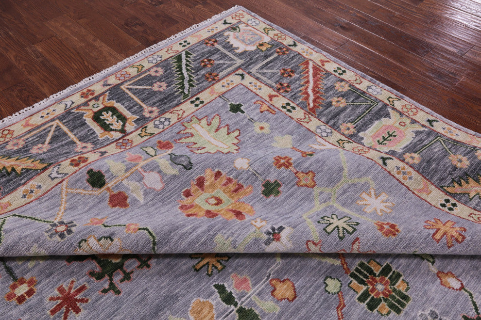 Hand Knotted Turkish Oushak Wool Rug 9' 1" X 12' 2" - Q14992