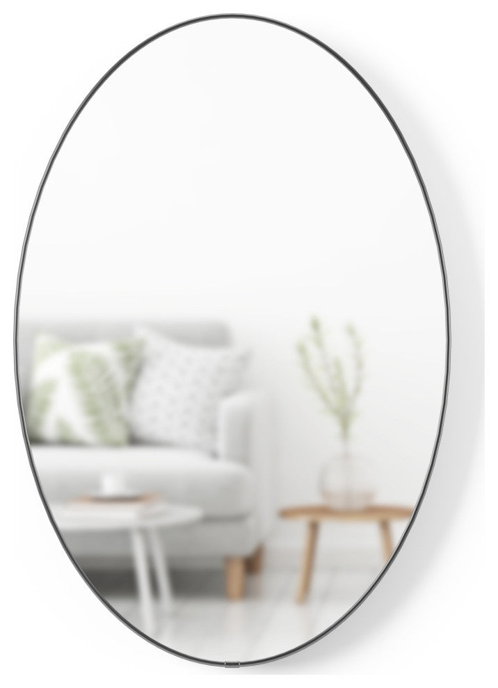 Hubba 24 x 36" Oval Mirror Metallic Titanium
