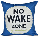 26"x26" Nap Zone, Word Print Pillow, Blue