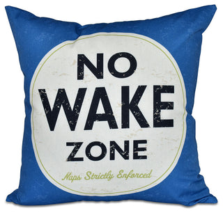 26"x26" Nap Zone, Word Print Pillow, Blue