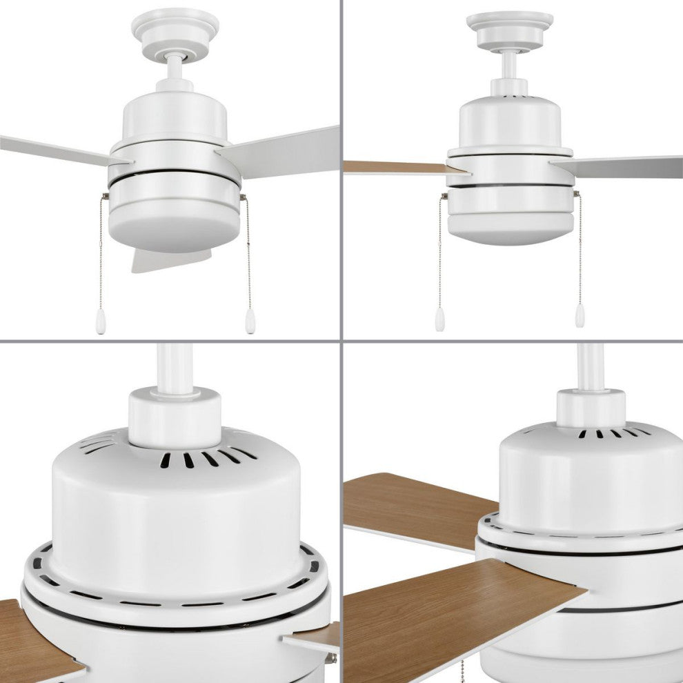 Trevina V 52" 3-Blade Indoor Satin White Ceiling Fan With Light Kit