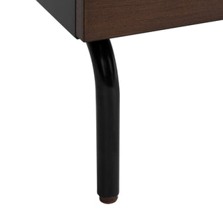 Safavieh Genevieve 2 Drawer Nightstand, Walnut/Black