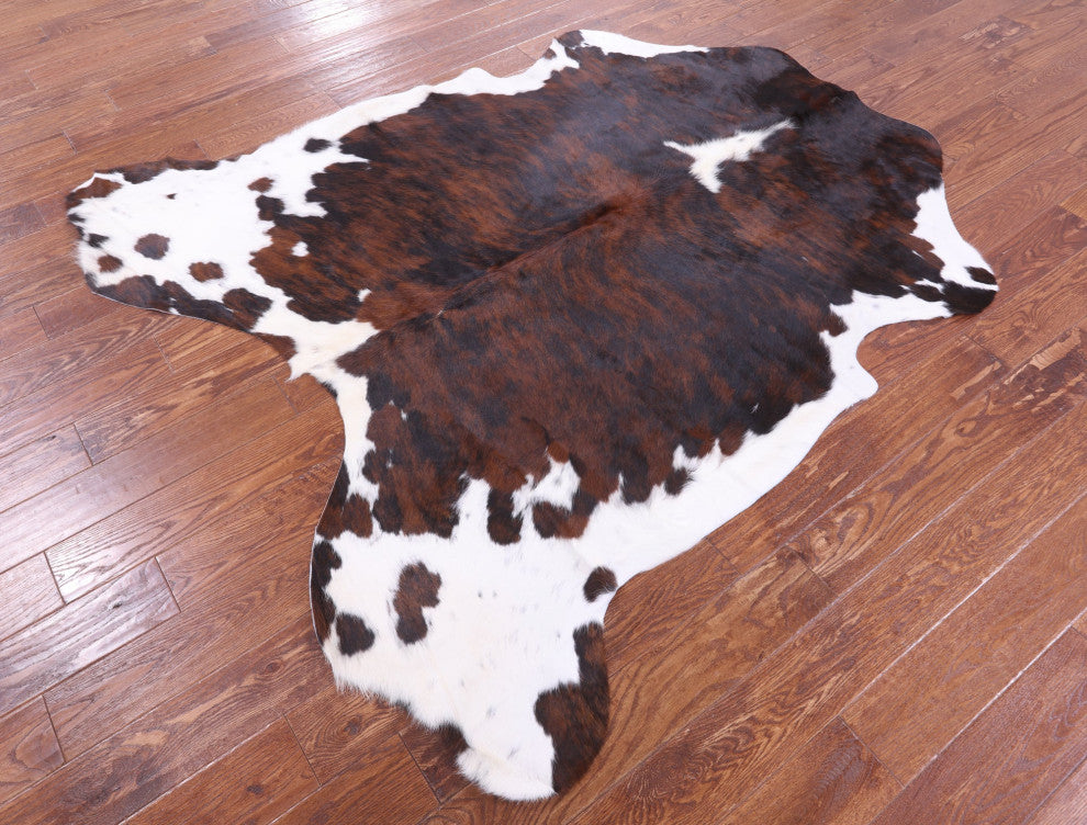 6' 7" X 6' 2" Brindle Natural Cowhide Rug C2314