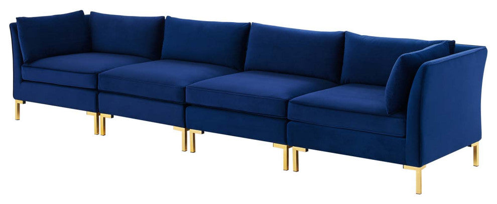 Sofa, Velvet, Blue Navy, Modern, Living Lounge Room Hotel Lobby Hospitality