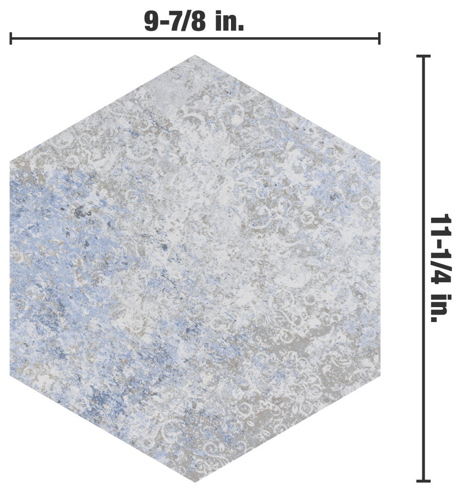 Emotion Hex Grey Porcelain Floor and Wall Tile