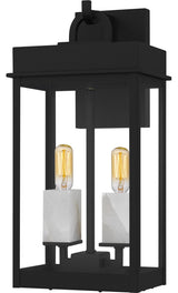 Carmen Two Light Outdoor Wall Lantern in Matte Black