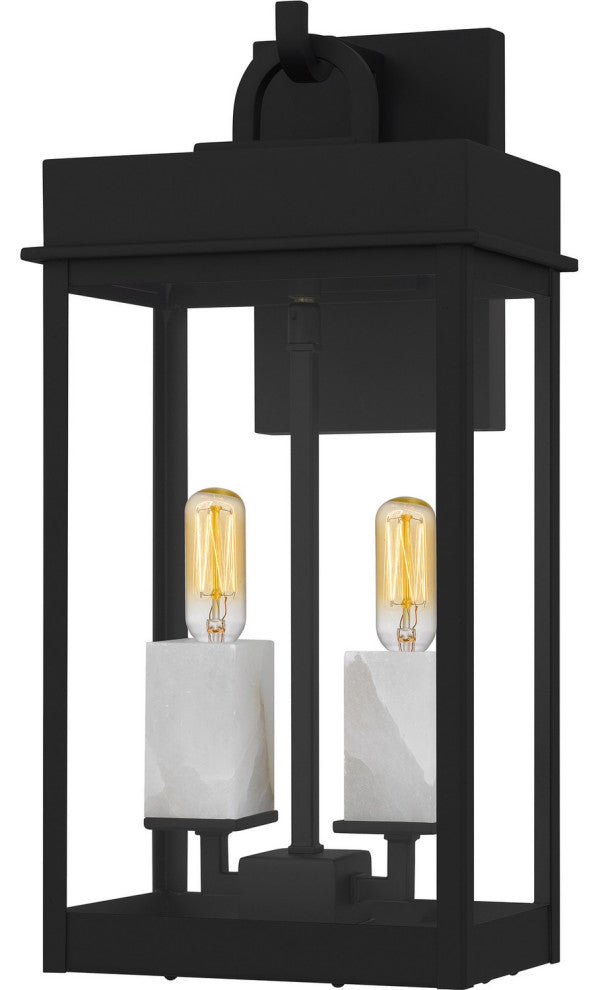 Carmen Two Light Outdoor Wall Lantern in Matte Black