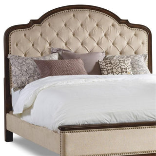 Hooker Furniture Leesburg Solid Wood Tufted Queen Headboard - Alabaster/Mahogany