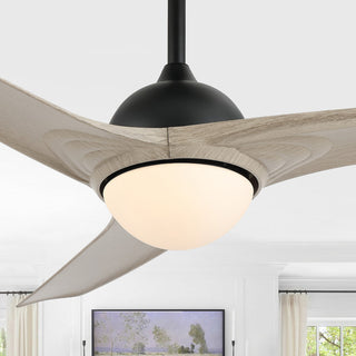 Sully 52" App/Remote 6-Speed LED Ceiling Fan, Gray Wood/White
