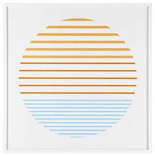 Safavieh Linear Horizon, 24 X 24 Inch, Orange/Ivory, Framed Wall Art