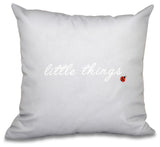 18"x18" Little Things, Word Print Pillow, Gray