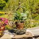 Set of 2 Iron Globe Plant Stands, Antique Green
