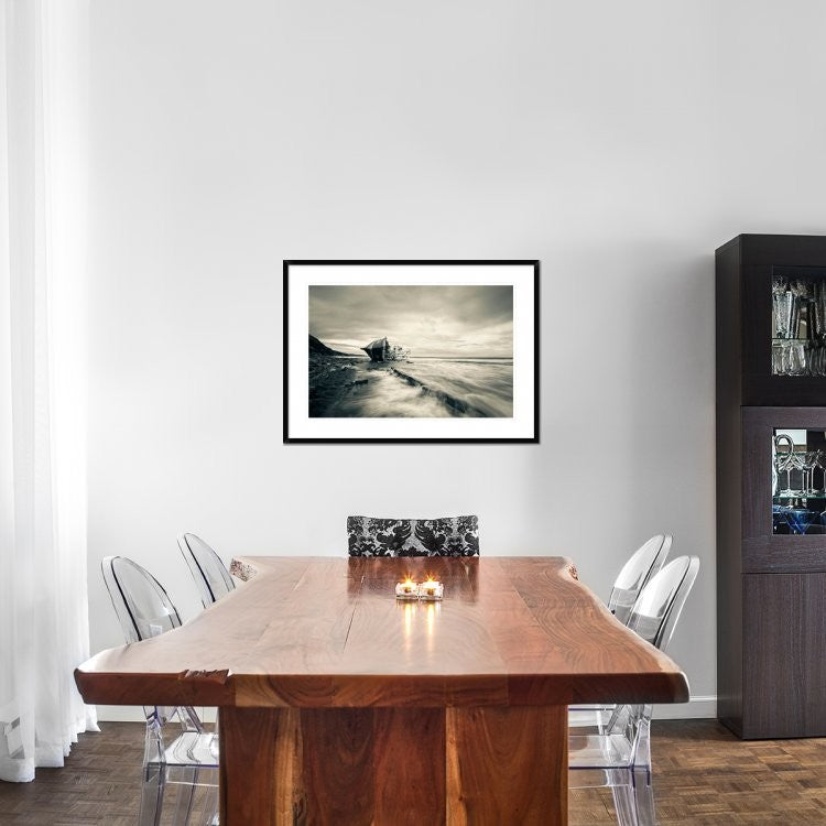 "Defeated By The Sea" Framed Digital Print by Inigo Barandiaran, 38x27"