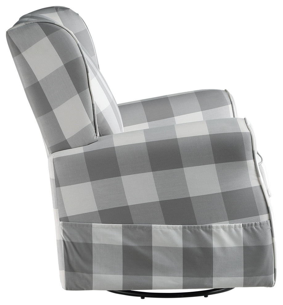 ACME Patli Swivel Chair With Glider, Gray Fabric