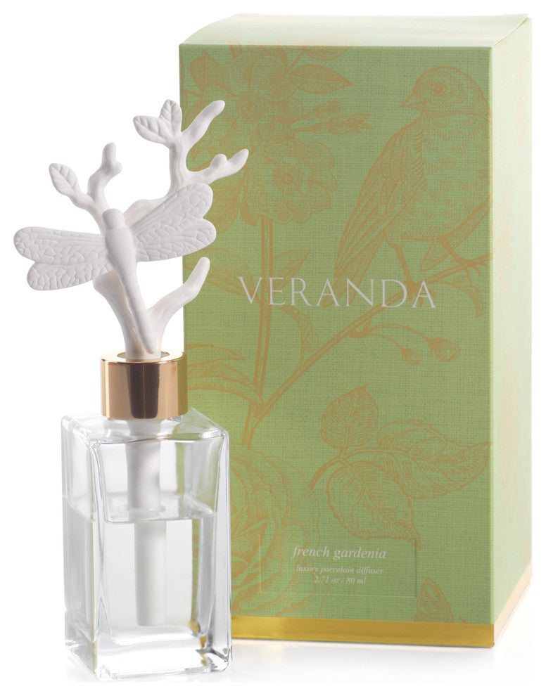 Veranda French Gardenia Porcelain Diffuser, Dragonfly