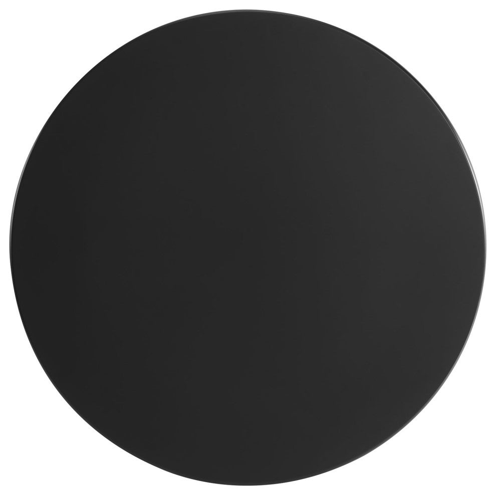 47" Dining Table, Round, Black, Wood, Modern, Cafe Bistro Hospitality