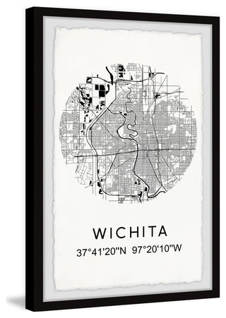 "Wichita Coordinates" Framed Painting Print, 8x12