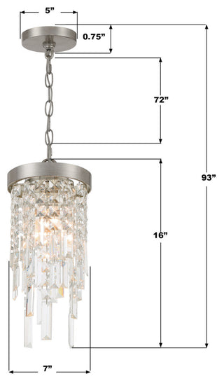 Crystorama Lighting Group WIN-210-CL-MWP Winfield 7"W Crystal - Antique Gold