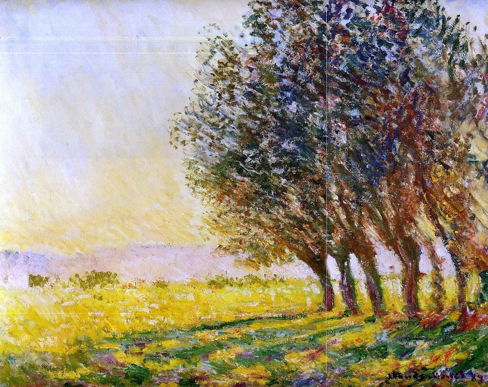 Claude Oscar Monet Willows at Sunset, Gallery Wrapped Canvas Print, 20"x25"