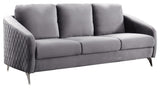 Sofia Velvet Modern Chic Sofa Couch, Gray