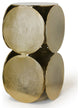 Champagne Aluminum Disk Sculpted Chair Side Table