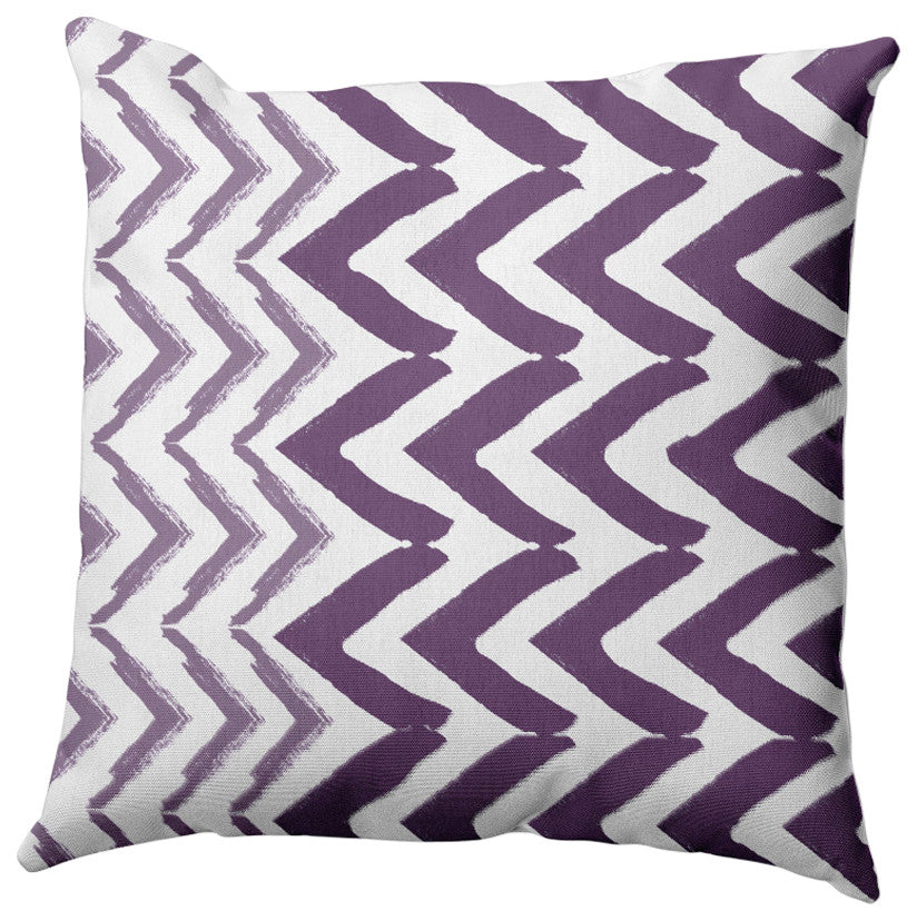 Jagged Graffiti Outdoor Pillow, Purple, 20"x20"