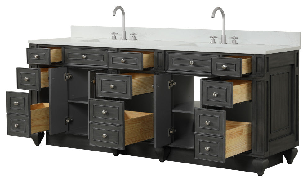 Winston Traditional Gray 84" Double Vanity