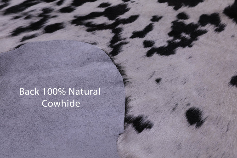 7' 5" X 6' 3" Salt and Pepper Natural Cowhide Rug C2325