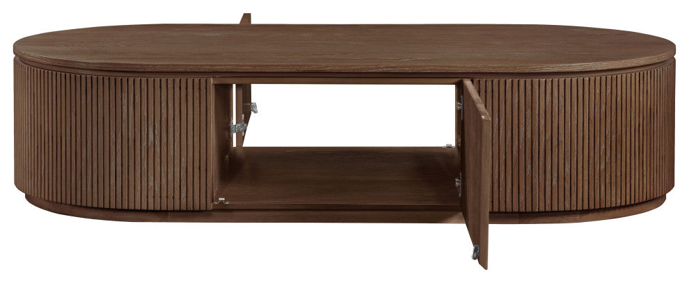 Moana Wood Storage Coffee Table, Brown, 64" W X 32" D