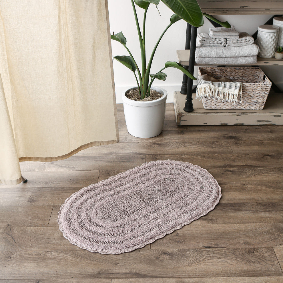 Dusty Lilac Oval Crochet Bath Mat